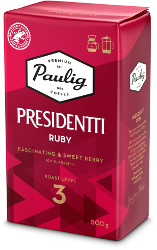 Punainen Presidentti Ruby -kahvipakkaus